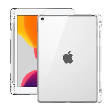 Caurspīdīgs Vāks iPad 10.2 7 8 Mini 2 3 4 5 9.7 2018 Pro 10.5 11 Air 2 3 4 Ar Zīmuļa Turētāju TPU Silīcija Atpakaļ Tablete Gadījumā