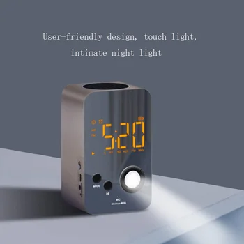 Ceļojumu Rakstāmgalda Pulkstenis LED Smart Digital Modinātājs Touch Dimming Nakts Gaisma Bluetooth Audio Pamosties Radio Reveile Portatīvo