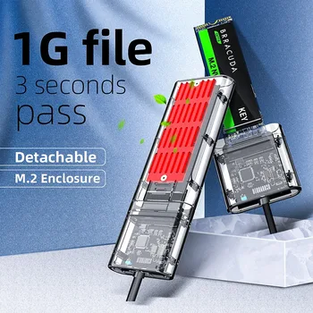 Cietā diska Kasetne Pārredzamu M. 2 SSD Būra ātrgaitas USB3.0 Gen1 5Gb/S M. 2 NGFF SATA Ārējo Cieto Disku, Ja Par PC