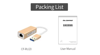 Comfast USB Ethernet Adapteris priekš Windows 7/8/10 MacBook TV Kastes USB 3.0 Gigabit lai RJ45 Lan USB Tīkla Vadu Tīkla Kartes Mac