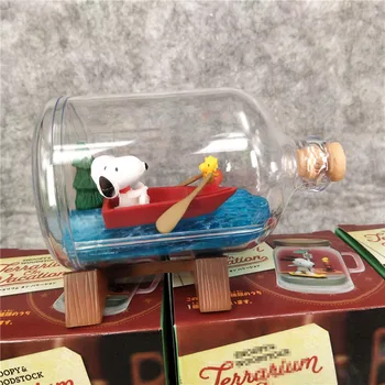 DIY Jūra Play-Snoopy Maz Balts Suns Blind Lodziņā Bērnu Rotaļlietu Drifta Pudeli Laimīgs Brīvdienu Ainas Rotas Bērniem Dzimšanas dienas Dāvanas