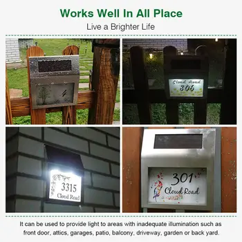 DIY Mājas Numurs Personalizētu Ūdensnecaurlaidīga Saules enerģiju 2 LED Light House Numuru Iela Parakstīt Plāksne