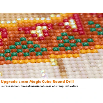 DPF DIY Dāvanu 5D pilna Apaļā Dimanta Krāsošana Magic Cube Cross Stitch pasaku sieviete, briežu atbilst Dimanta Izšuvumi crafts Mozaīkas Dekori