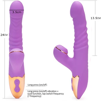 Dildo Seksa Rotaļlieta, paredzēta Sievietēm ar 7 Thrusting & Rotējošas Darbības, par G Spot Klitora , Nepieredzējis Klitora Reāli Vibrējošo Dildo