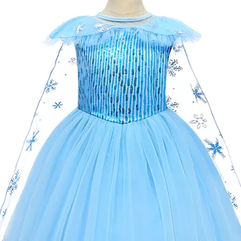 Disney Princese Elza Meitenes, Kleita, Bērnu Kleitas, Meitenes Saģērbt Halloween Kostīms Puse Drēbes, Saldēti 2 Bērnu Apģērbs