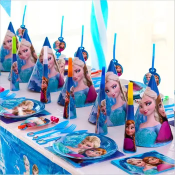 Disney Saldēti Elsa Princess Puse Dekorēšanas Piederumi Papīra Krūzes Vienreizējās Lietošanas Galda Piederumi Bērnu Dzimšanas Dienas, Bērnu Dušas Dekors Dāvanas