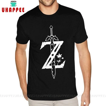 Dizains Legend Of Zelda T Krekls Elpa Savvaļas Balts Logo, T Krekli Vīriešu Lēti Custom Īsām Piedurknēm Melnā Apkalpes Kakla Tees