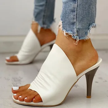 Doratasia augstiem papēžiem Liela izmēra 43 Flip&Flops Baltā Melnā Puse vasaras sandales Čības sieviešu kurpes Sieviešu