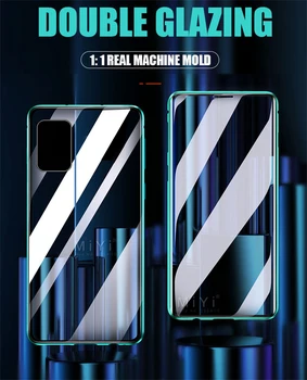 Double-sided Magnētisko 360° Pilnu Aizsargātu Flip Case For Samsung A51 A71 Rūdīts Stikls Aizmugurējais Vāciņš Samsung Galaxy 51 71 Lietu
