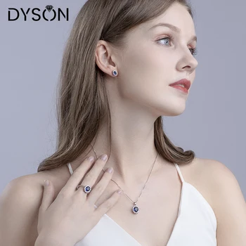 Dyson 925 Sterling Sudraba Kaklarotas Sievietēm Diana Izveidots Blue Sapphire Britu Karaliskās Kāzas, Kulons, Kaklarota, Smalkas Rotaslietas