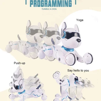 EBORUI RC Robots Suns A001 Gudri Runāt, Staigāt, Dejot Interaktīvās Mājdzīvnieku Kucēns Robots Suns Remote Balss Vadības Intelligent Rotaļlietas Bērniem
