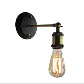 ES/ASV Plug Rūpniecības Vintage Sienas Lampa E27 110V-240V, Guļamistabas Gultas Lampas Dzīvojamā Istabā pa Kāpnēm Eju Retro Sienas Apgaismojuma led Sconce