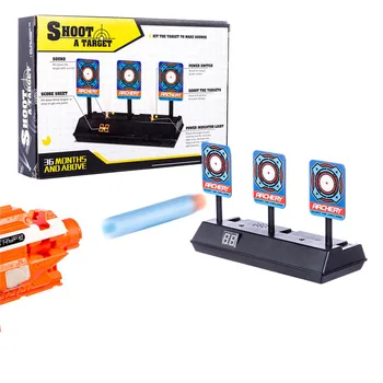 Elektriskā Vērtēšanas Mērķa Rotaļu Pistoli Blaster Mīksto Lodi, kas Praktizē Auto Reset Fotografēšanas Mērķi Nerf Ieroči Spēli Rotaļlietas Zēniem