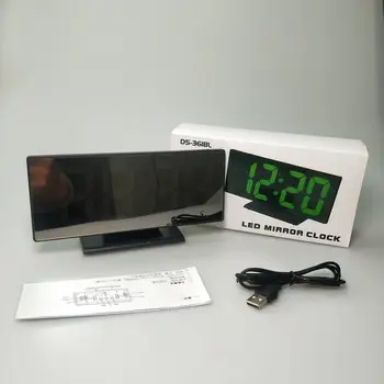 Elektronisko Spogulis Pulksteni LED Modinātājs Ciparu Pulksteņi USB Digital 12H/24H Snaudas Funkciju Termometrs Darbvirsmas Skatīties Galda Pulkstenis
