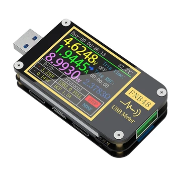 FNB48 PD Izraisīt USB testeri QC4 + PD3.0 2.0 PPS Ātri Ātrās Uzlādes Voltmetrs Ammeter Strāva Protokola Detektoru D31 20