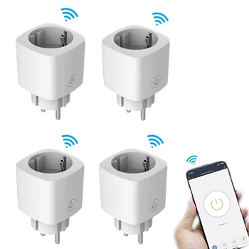 FR/ES Smart Tuya Wifi Strāvas Spraudni Ar Enerģijas Monitoru Smart Home Wifi Bezvadu Kontaktligzdu Strādā Ar Alexa, Google Home