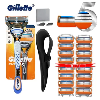 Gillette Fusion 5 Vīriešu Skuveklis Bārdas Mašīna Skūšanās Asmeņu Kasetes Skūšanās Žilešu Ar Gumijas Uzmavu un Āķis