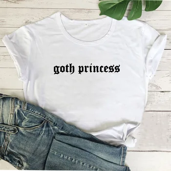 Goth Princese Harajuku T Krekls Sievietēm, O-veida kakla Īsām Piedurknēm Camiseta Mujer Melns Kokvilnas T Sievietēm Gadījuma Tee Kreklu Femme T-krekls