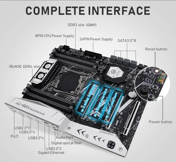 HUANANZHI X99 TF X99 Mātesplati ar Intel XEON E5 2620 V3 ar 2*8G DDR4 NON ECC atmiņas combo uzstādīt NVME SATA 3.0 USB 3.0