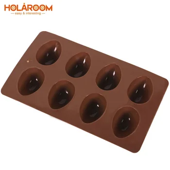 Holaroom DIY Silikona Veidnē 8 Dobumā Ovālas Formas ar rokām Darinātas Šokolādes Ziepes Pelējuma Kūka Apdare, Instrumenti,