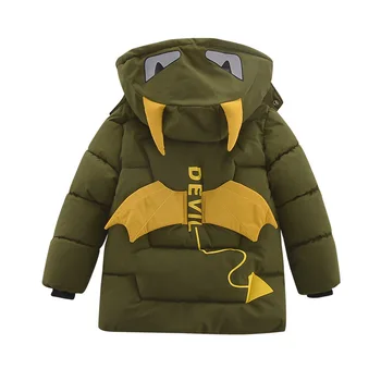 INS KARSTĀ puika ir kokvilnas-polsterēta jaka, bieza, uz leju, maz karikatūra briesmonis jaka bērnu siltā kokvilnas ziemas jaka 3 krāsas