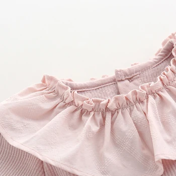 IYEAL Baby Girl Romper 0-1Y Pavasara Jaundzimušo Bērnu Apģērbi Ar Cepuri Princese Meitenes ar garām Piedurknēm Jumpsuit Zīdaiņu Apģērbs, Apģērbu