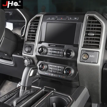 JHO Alumīnija Auto Center Console Switch Pogu Gredzenu Pārklājuma Segumu Apdares Ford F150 RAPTOR 2017-2020 2018 2019 XLT Limited