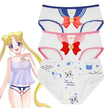 Japānas Anime Sailor Moon Kokvilnas Apakšbikses Tsukino Usagi Cosplay Intīmo Biksītes Chibiusa Biksītes Lolita Sieviešu, Meiteņu Apakšveļa