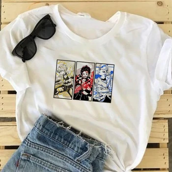 Japāņu Anime Kimetsu Nav Yaiba Dēmons Asmens T Krekls Grafiskais Top Tees T Streetwear Karikatūra T-krekls Sieviešu Apģērbs