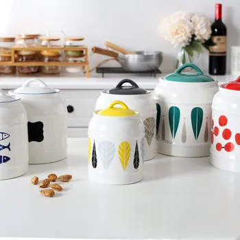 Japāņu stila keramikas traukiem, sadzīves, pārtikas uzglabāšanas burkas, aizvākotās burkas, virtuve, kafijas cukura burkas, graudu glabāšanas tvertnes, tējas burciņas