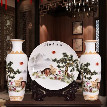 Jaunas Ierašanās Antīko Jingdezhen Keramikas Vāze Uzstādītu Klasisko Ķīniešu Tradicionālās Roku Olu Čaumalas, Vāze, Ziedu Vāzes Porcelāna Vāze
