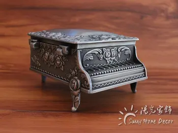 Jauno Modes Rotaslietas Kastes Izmērs S Cinka sakausējuma Metāla rotaslietu kaste Vintage Klavieres Formas Romantiskas Dāvanas Rotaslietas Uzglabāšanas Kaste
