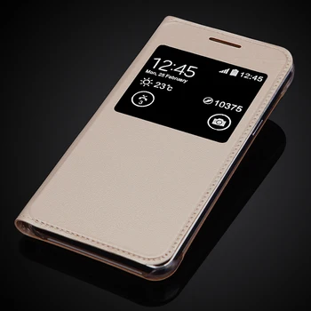 Jauno Modes Samsung Galaxy J5(2016) J510 J502 J510F Luksusa Logu Skats Segtu Ultra Slim Leather Flip Case