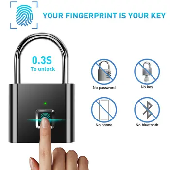 Jaunu Cinka Sakausējuma Pirkstu Nospiedumu Piekaramo Atslēgu Smart Bluetooth Uzlādējams Durvju Slēdzenes Pirkstu Nospiedumu Slēdzene Pretnozagšanas Keyless Drošības Slēdzenes,