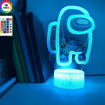 Jaunu Karstā Draugiem Spēli Starp mums, LOGO 3D Ilūziju, Rakstāmgalda Lampas Kafijas Galda Dekors LED Gaismas Sensors Atmosfēru Gultas Nakts Lampas