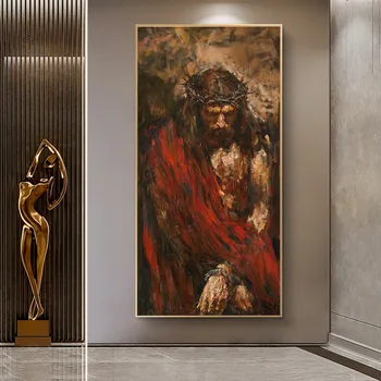 Jēzus Kristus Hd Iespiesti Attēli Sienas Mākslas darbu Akvarelis Gabalu Moduļu Plakātu un Izdrukas Audekls Gleznošanai, lai Dzīvojamā Istaba