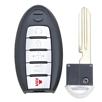 KEYECU Keyless-Go 4 Pogas+1 FSK 434MHz Smart Remote Key (SUV) PCF7953M HITAG AES 4A Mikroshēmu Nissan Rogue 2019 2020 S180144507