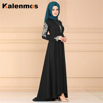 Kalenmos Plus Izmēra 5XL Dubajas Arābu Musulmaņu Abaya Kleitas Sievietēm Nelegālo Lielās Šūpoles Maxi Kleita Drēbes, Kaftan Ramadāna Islāma Apģērbi