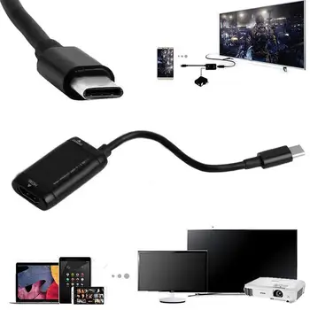 Karstā USB 3.1 HDMI Sadalītājs Ar Jaudas Ostas Funkciju USB-C C Tipa Pārveidotājs Vīrietis, Lai Sieviete, Huawei, Samsung Xiaomi Melns