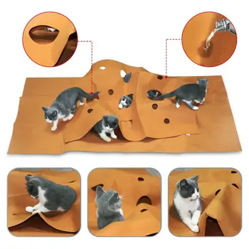 Kaķis Spēlē Mat Mācību Pet Darbības Spēlēt Paklāji Saliekamās Mājdzīvnieki Paklājs Pret Skrāpējumiem Rotaļlietas, Bite Pad