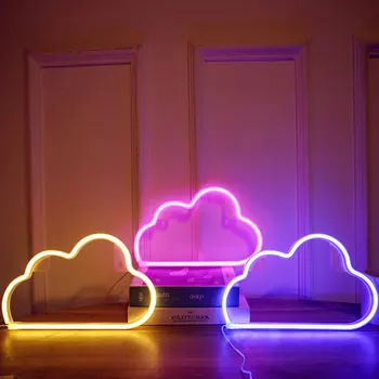 LED Neona Zīme, Nakts Apgaismojums, Lūpas Mākonis Lampas Sienas Dekors Gaismas USB ligzda Iekštelpu Apdare, Kāzu svinības, Telpas mīlestība, romantiska
