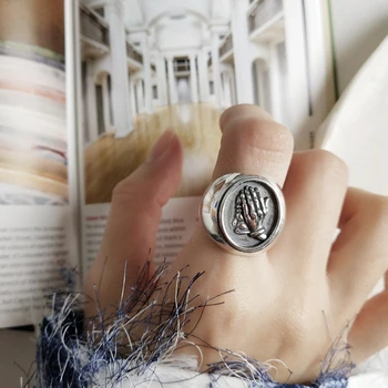 LouLeur 925 sterling sudraba lūgšanu gredzeni, sudraba rokas kārtas radošais vintage augstas kvalitātes jaunu Japāna Korejas stila gredzeni, rotaslietas