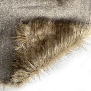 Luksusa mākslīgās kažokādas dīvāns dīvāns bay logu apdare auduma ziemas mētelis apkakles DIY gari mati kažokādas brūnā krāsā, 50cm garums
