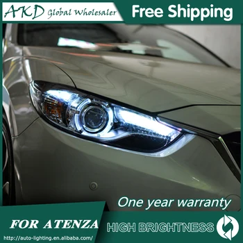 Lukturi Par 2013-2016 Mazda 6 Atenza DRL Dienas Gaitas Gaismas Lukturi LED, Bi Ksenona Spuldzi Miglas lukturis Tuning Auto Piederumi