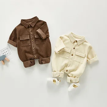 MILANCEL 2021. gada Pavasarī Baby Drēbes Velveta Toddler Zēni Kombinezonus Savukārt Apkakle Zīdaiņu Zēnu Uzvalku Bērnu Virsdrēbes