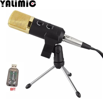 MK-F100TL Vadu Kondensatora mikrofons USB Skaņas Ierakstīšanas Mikrofons ar Statīvu, lai Čatā Dziedāt Karaoke Klēpjdatoru Skype