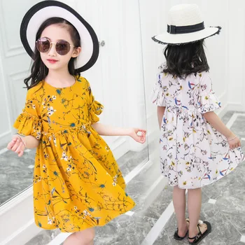 Maz meiteņu kleitas, vasaras 2020. gadam meitenes ziedu kleitu bērnu meitene drēbes bērniem partijas kleitu par bērniem, izmērs 3 4 5 6 7 8 9 10 gadiem