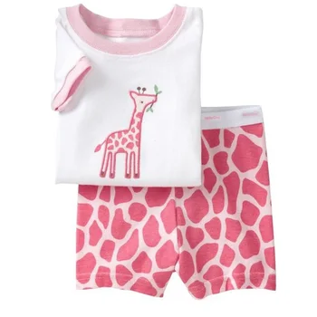 Meitenēm Pidžamas Komplekti 2 3 4 5 6 7 gadus Cute Giraffe Bērnu Drēbes Uzvalku Vasaras Meitene Princese Bērniem pijamas Zīdaiņu apģērba komplekts