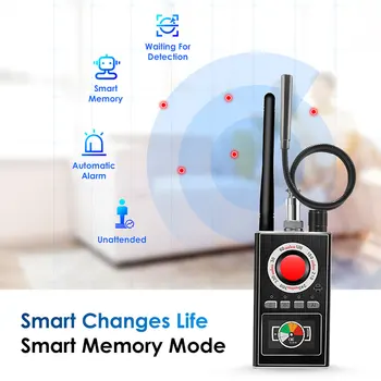 Modernizētas, Smart Anti-Spiegu Detektors Bezvadu RF Signālu Detektoru Bug GSM GPS Tracker Lāzera Lēcu Slēpto Kameru Finder Drošības Ierīces
