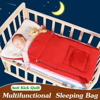 Multifunkcionāla Baby Sleeping Bag Bērnu Ziemas guļammaiss Ratiem Zīdaiņu guļammaiss bērnu Gultiņa Anti-kick Bērnu Sega SD04
